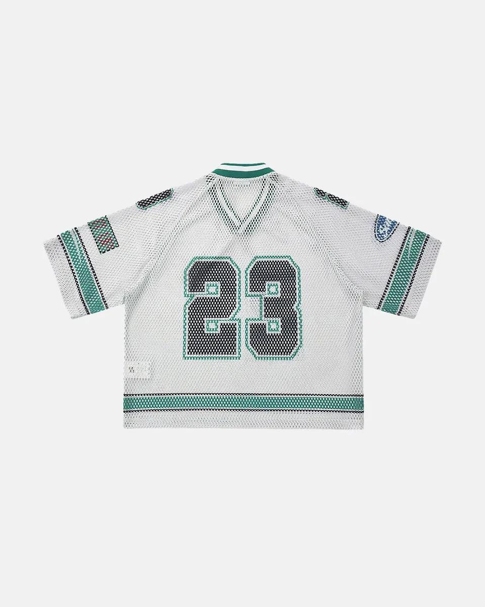 T-shirt Jersey Mesh Oversize Imprimé 23 Streetwear Unisexe