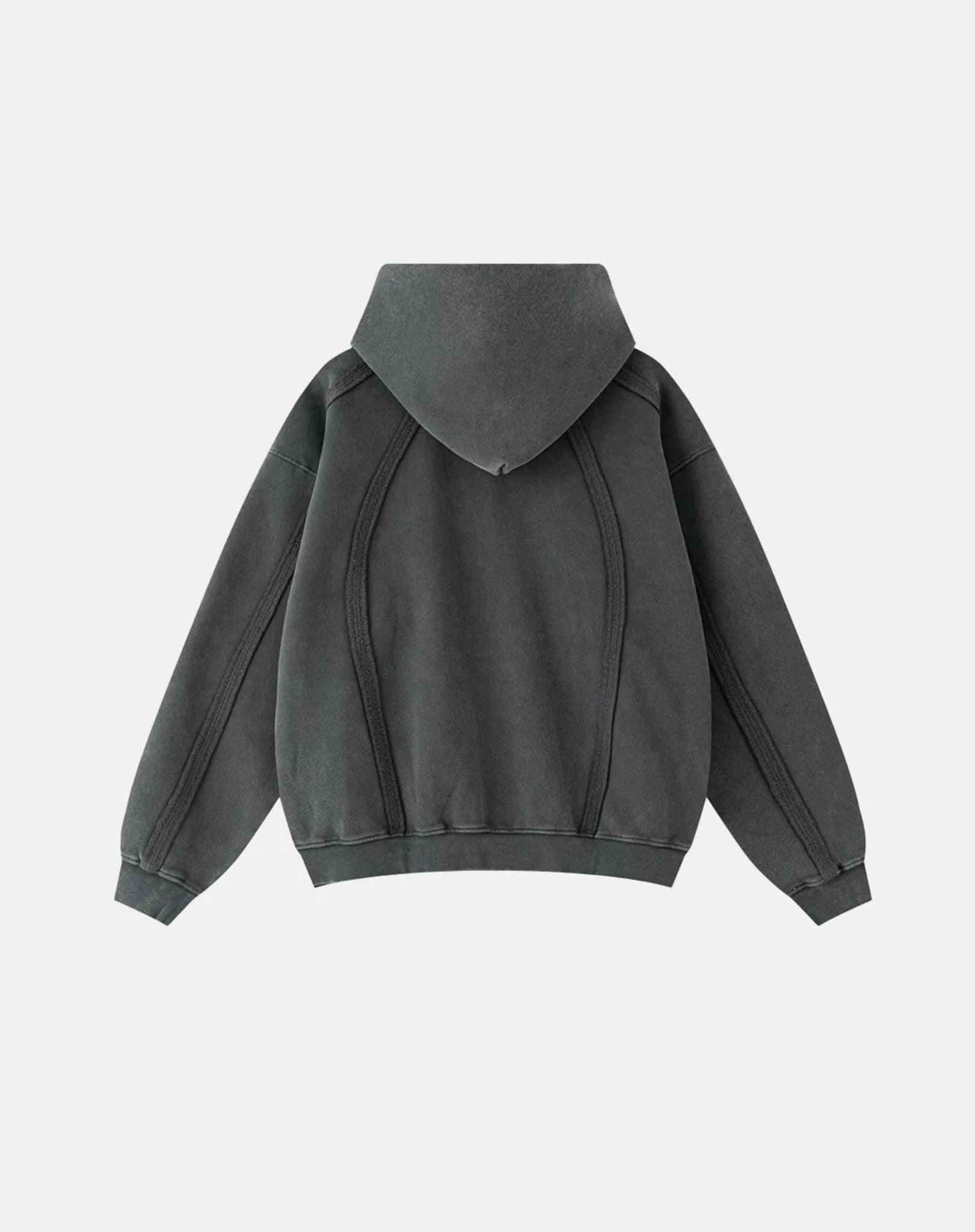 Hoodie Unisexe Zippé Washed Gris anthracite
