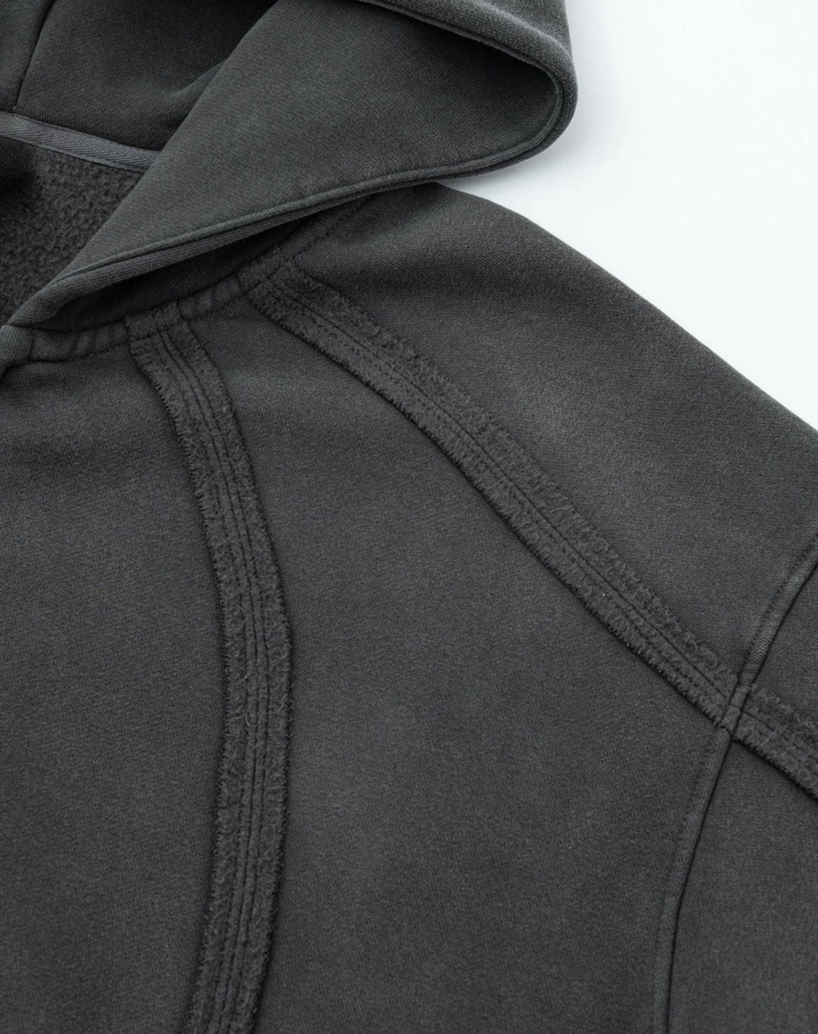 Hoodie Unisexe Zippé Washed Gris anthracite