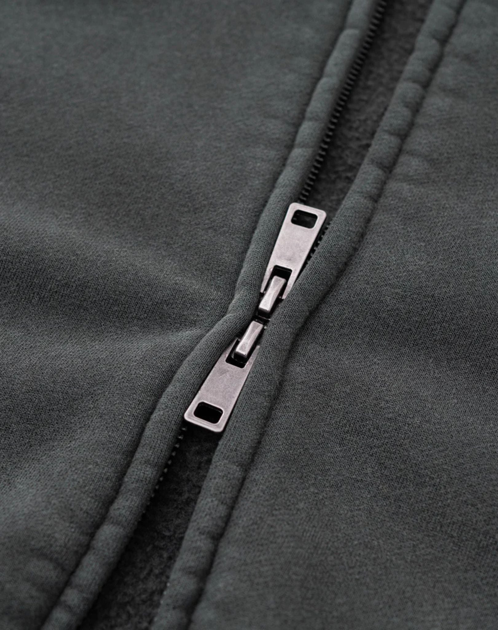 Hoodie Unisexe Zippé Washed Gris anthracite