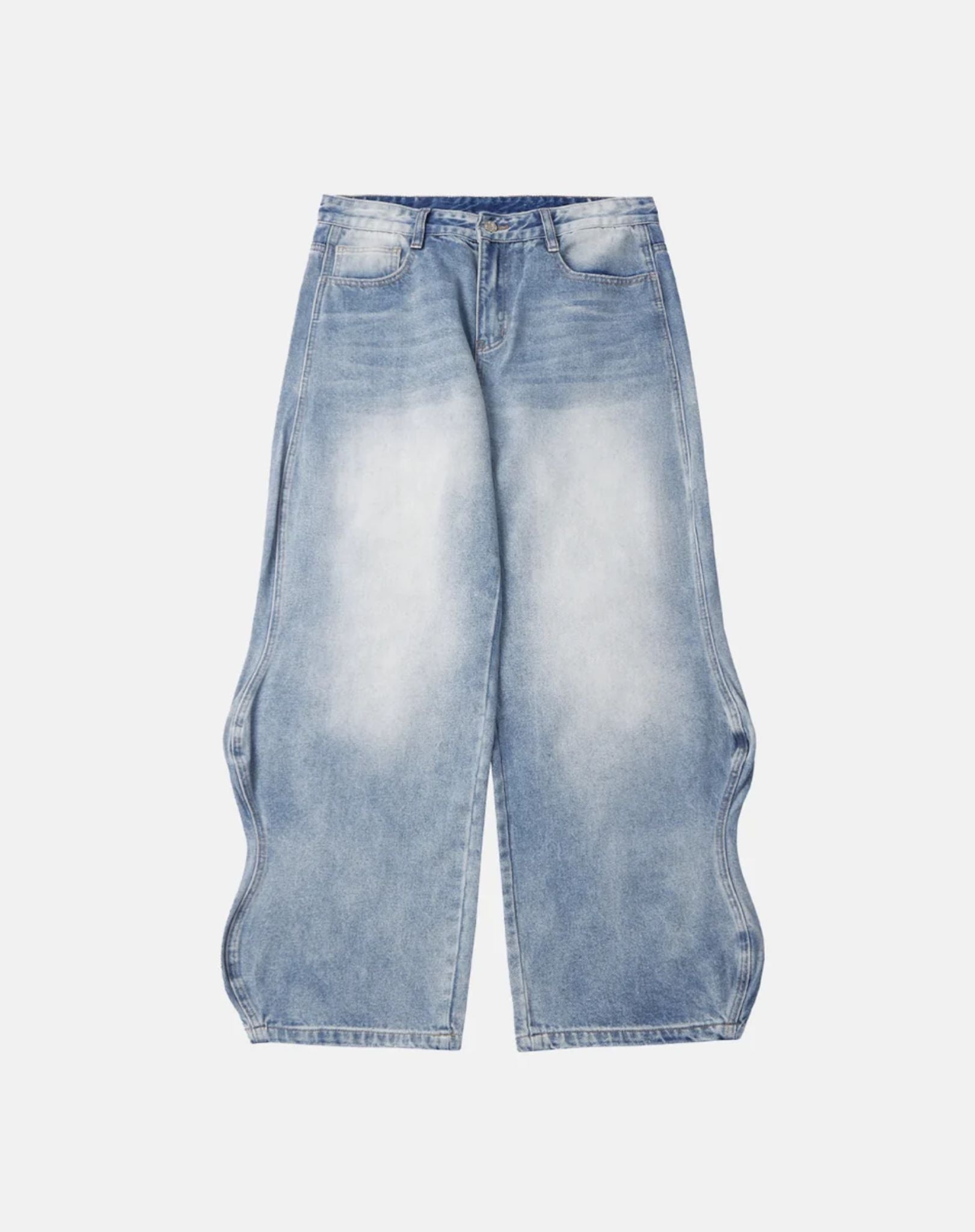 Jean Baggy Washed Wave Denim