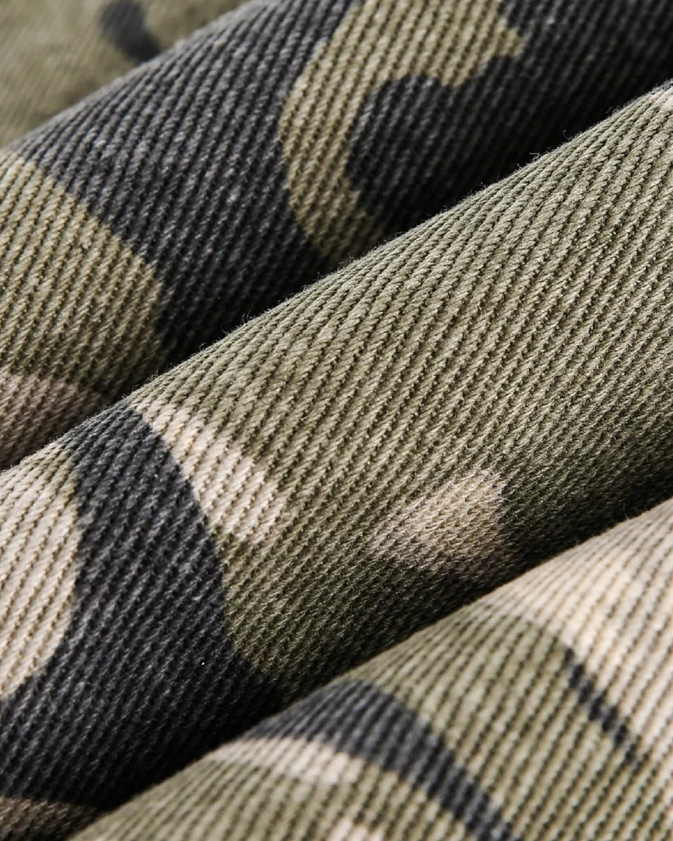 Veste Camo Matelassée à Capuche Fourrée