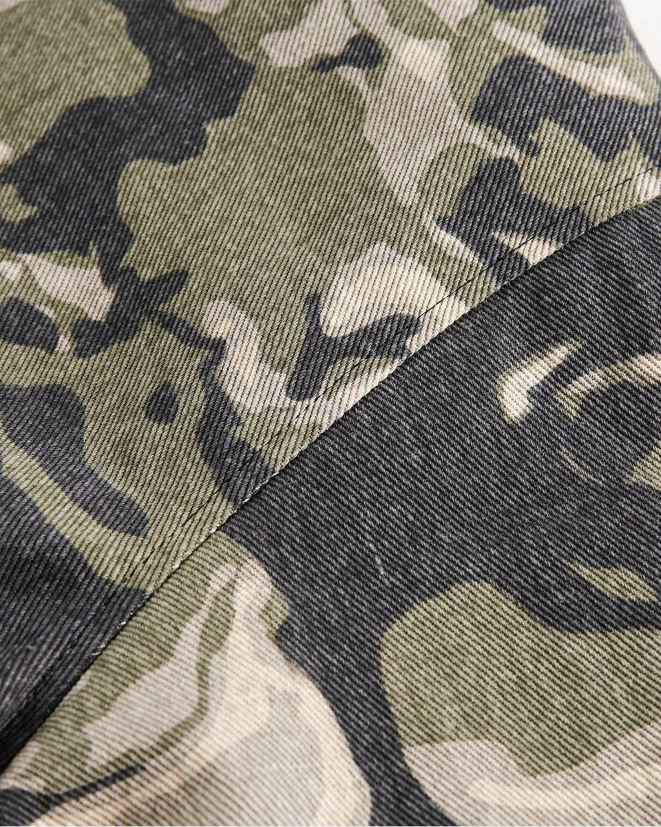 Veste Camo Matelassée à Capuche Fourrée