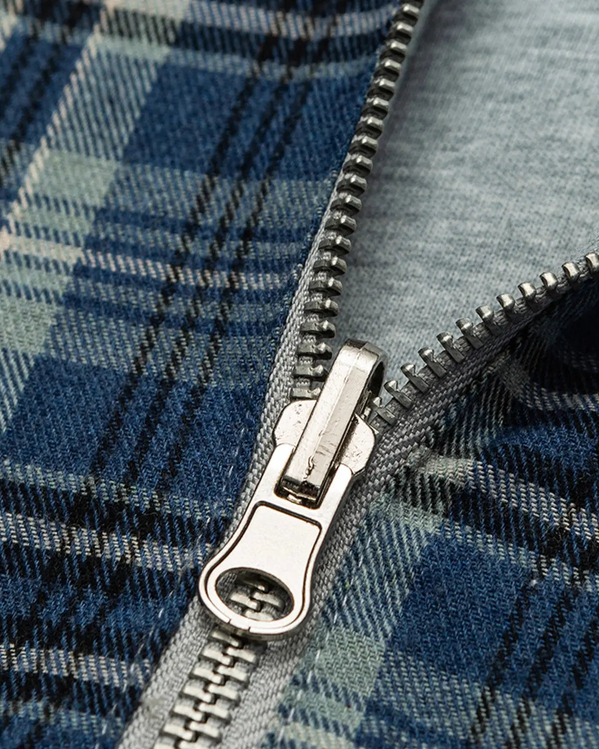Hoodie zippé réversible gris et carreaux — vue complémentaire 10