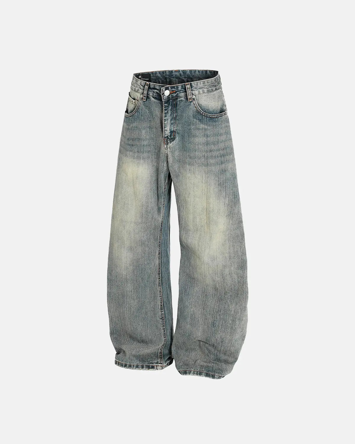 Jean baggy bleu délavé à texture irrégulière — vue complémentaire 8