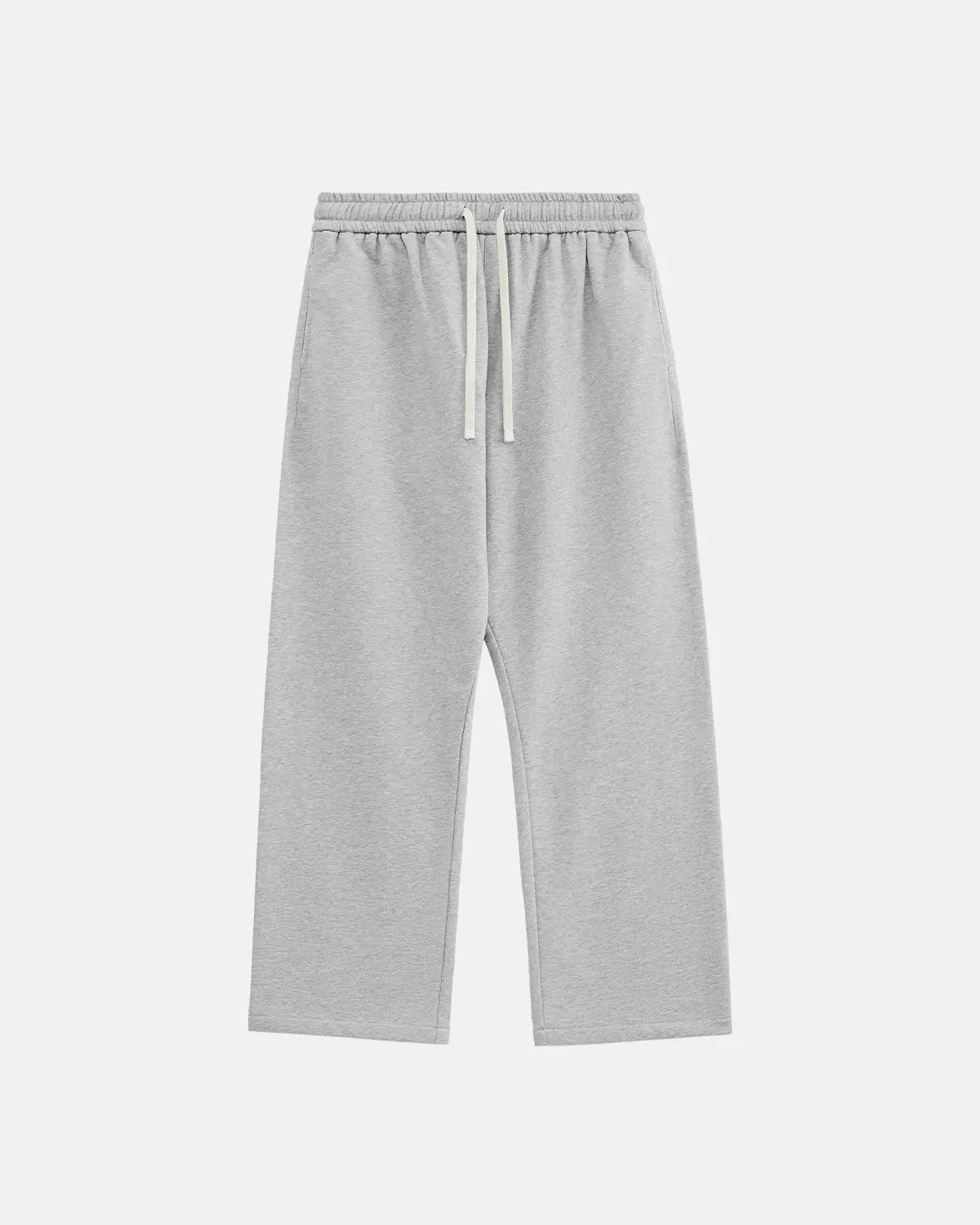 Pantalon jogging droit gris clair en coton — vue principale