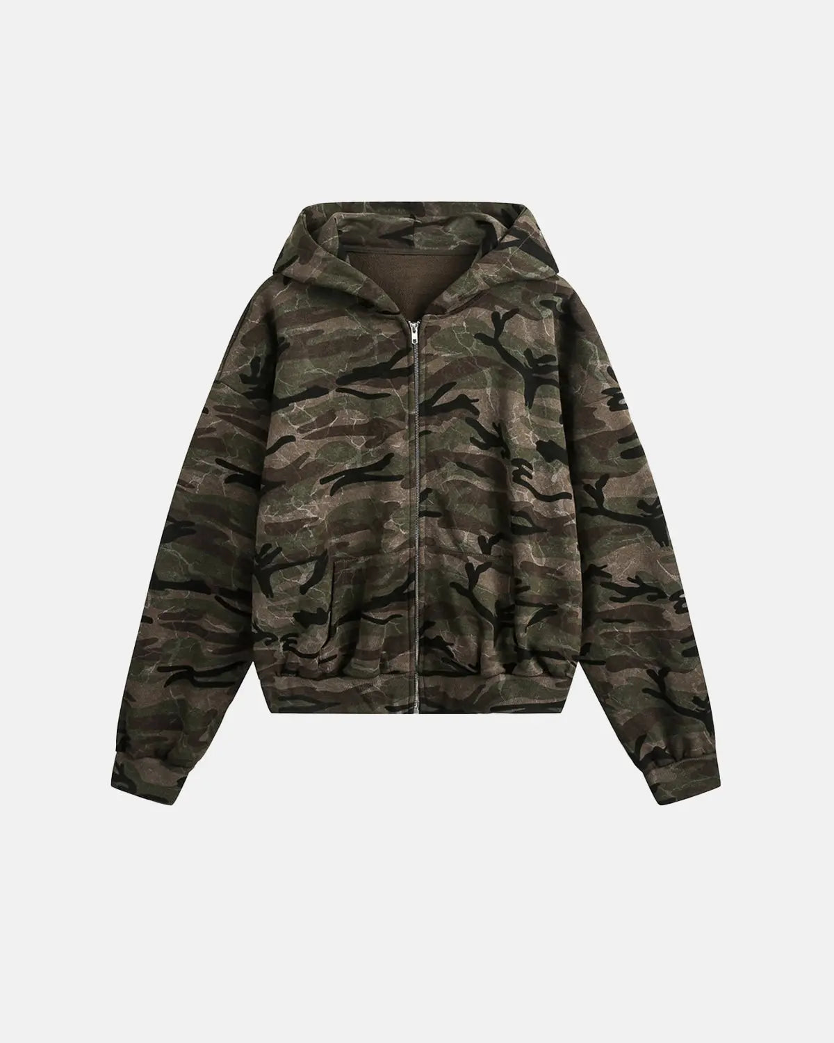 Veste zippée à capuche camouflage — vue principale