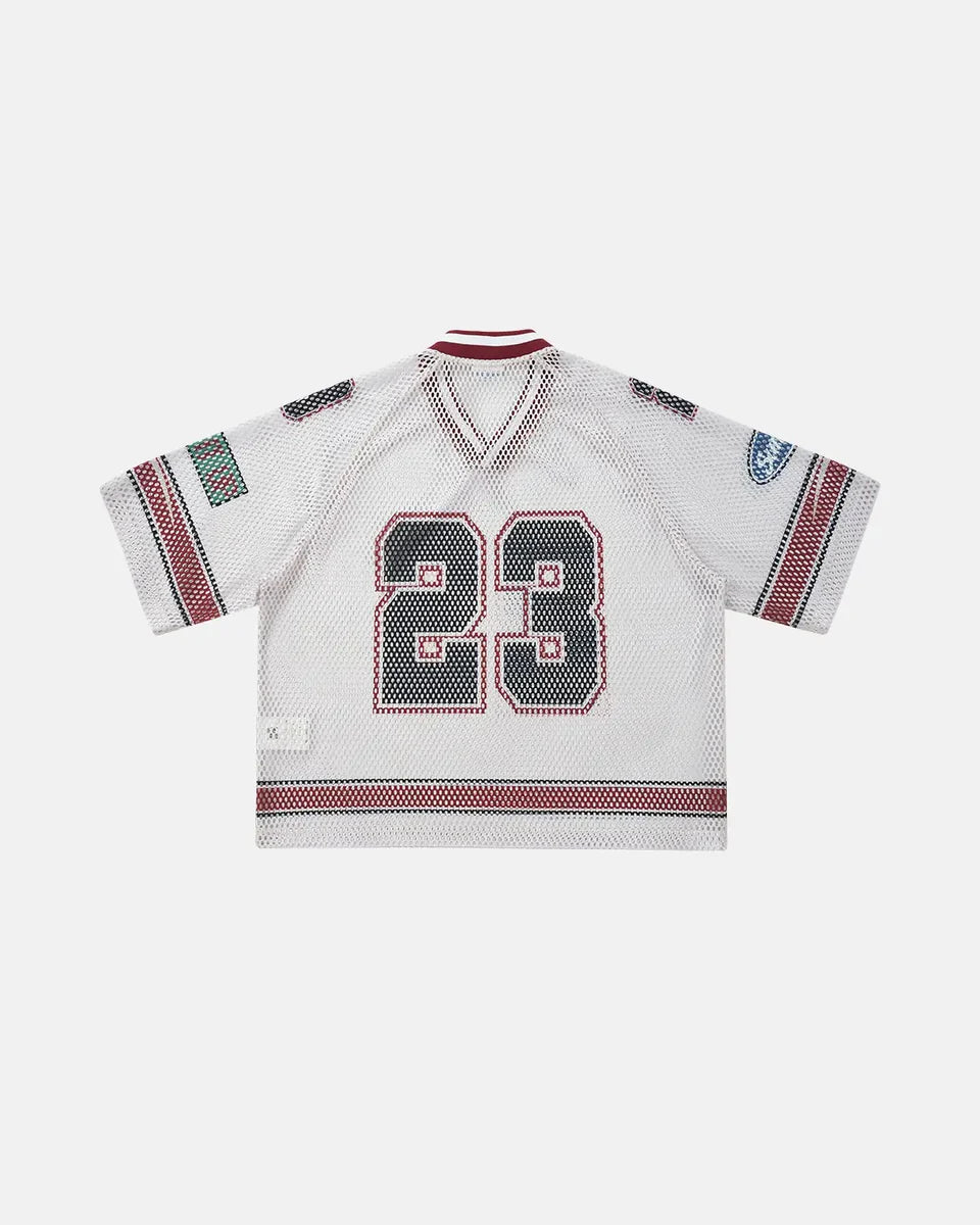 T-shirt Jersey Mesh Oversize Imprimé 23 Streetwear Unisexe