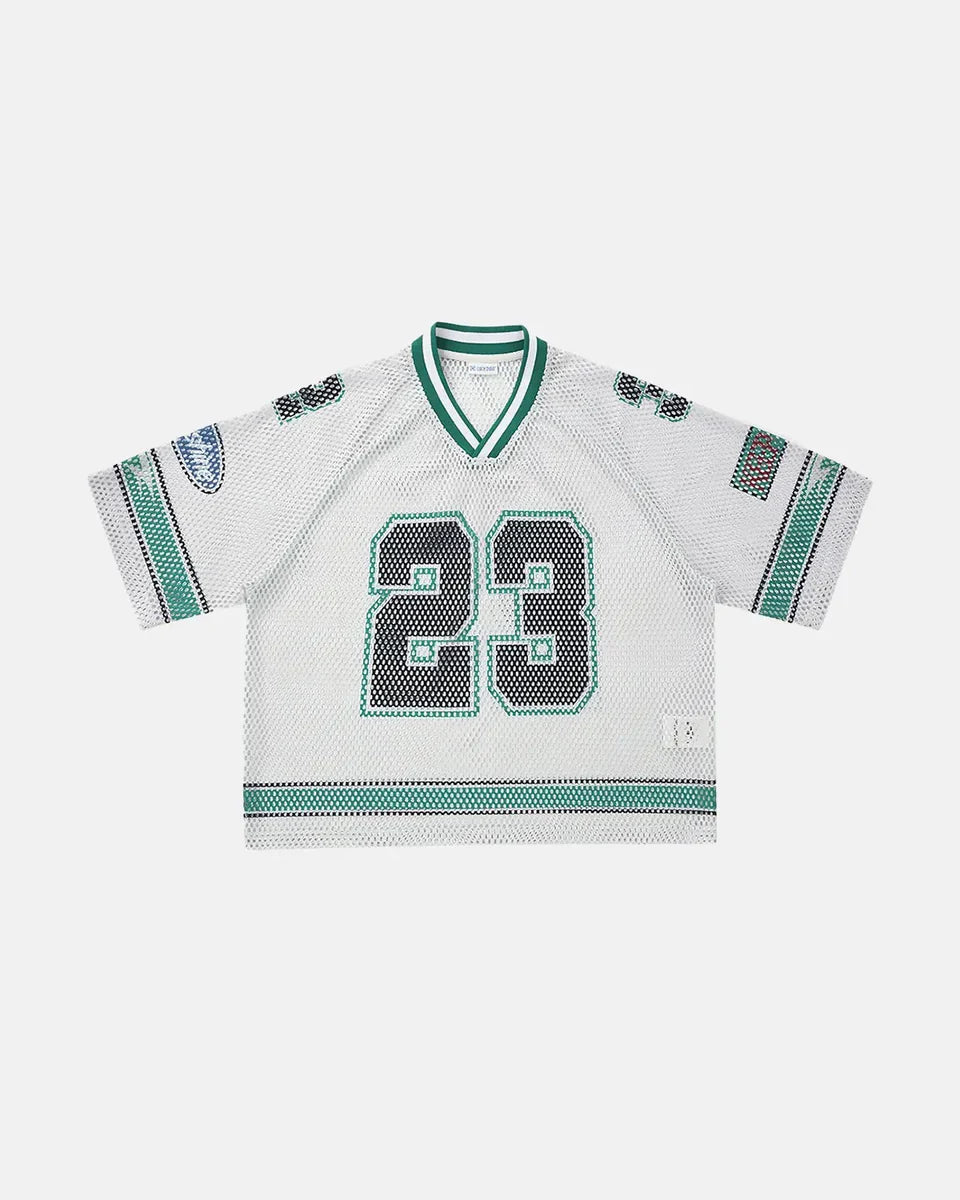 T-shirt Jersey Mesh Oversize Imprimé 23 Streetwear Unisexe