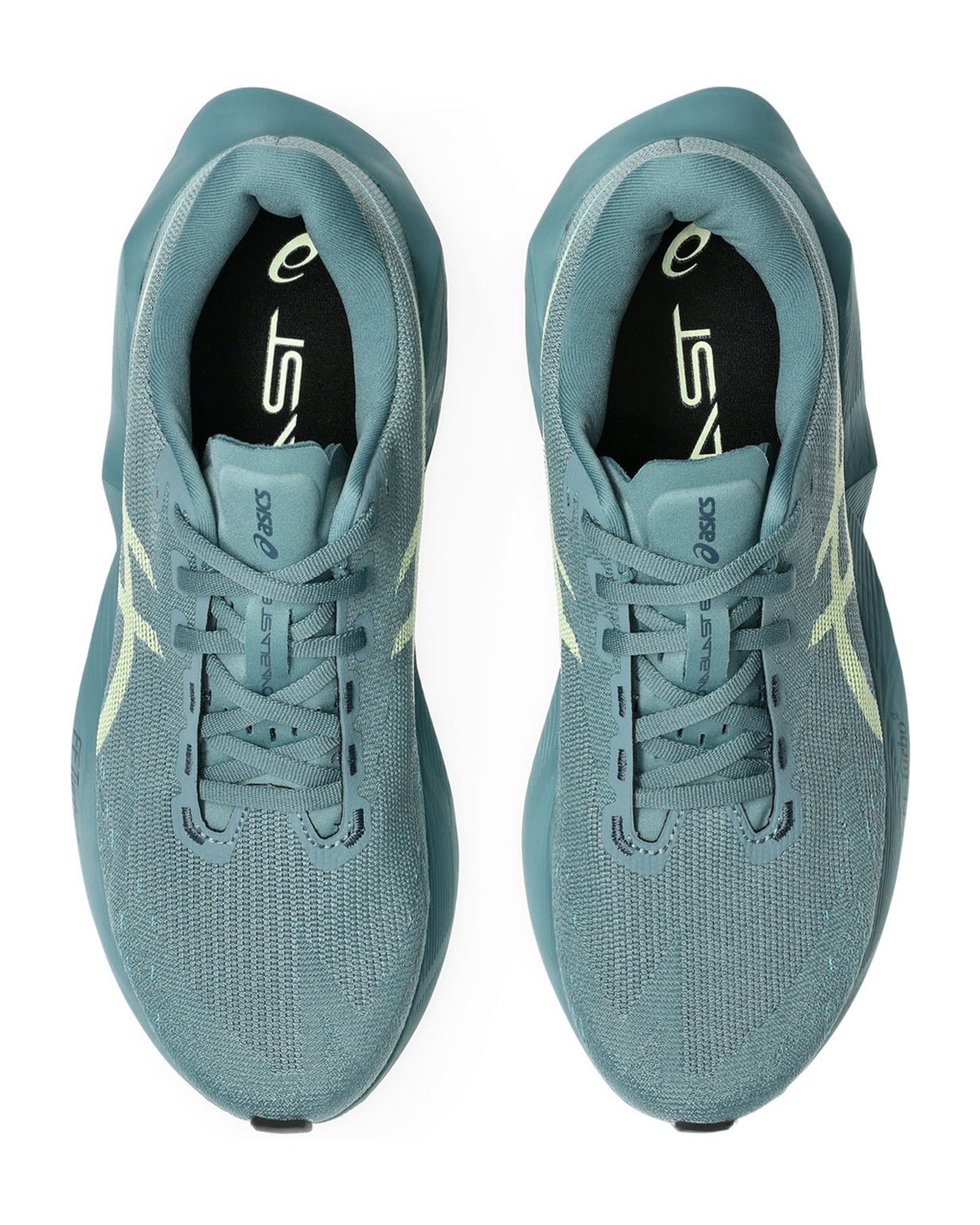 ASICS Novablast 6 Foggy Teal Illuminate Yellow Chaussures Running