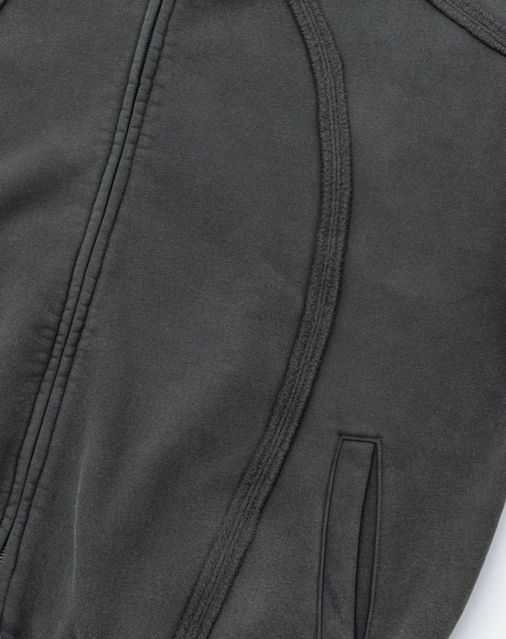Hoodie Unisexe Zippé Washed Gris anthracite