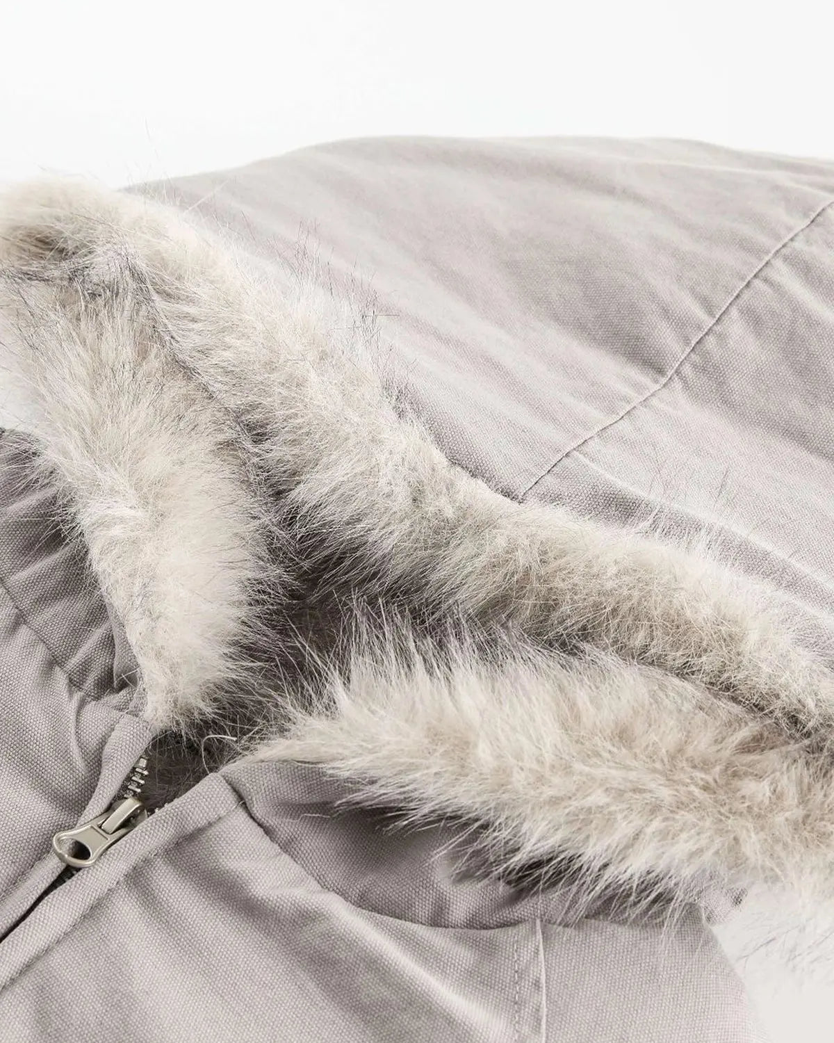 Bomber gris à capuche doublé de fausse fourrure — vue complémentaire 11