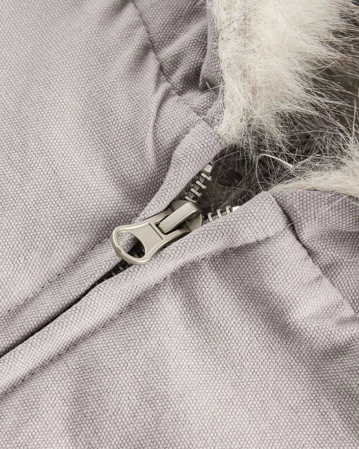 Bomber gris à capuche doublé de fausse fourrure — vue complémentaire 15