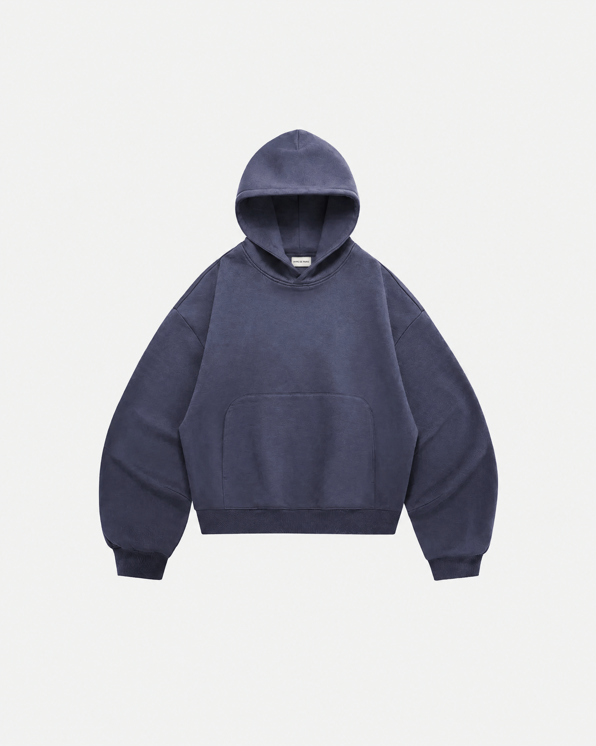 Hoodie boxy uni bleu à manches courbes — vue principale