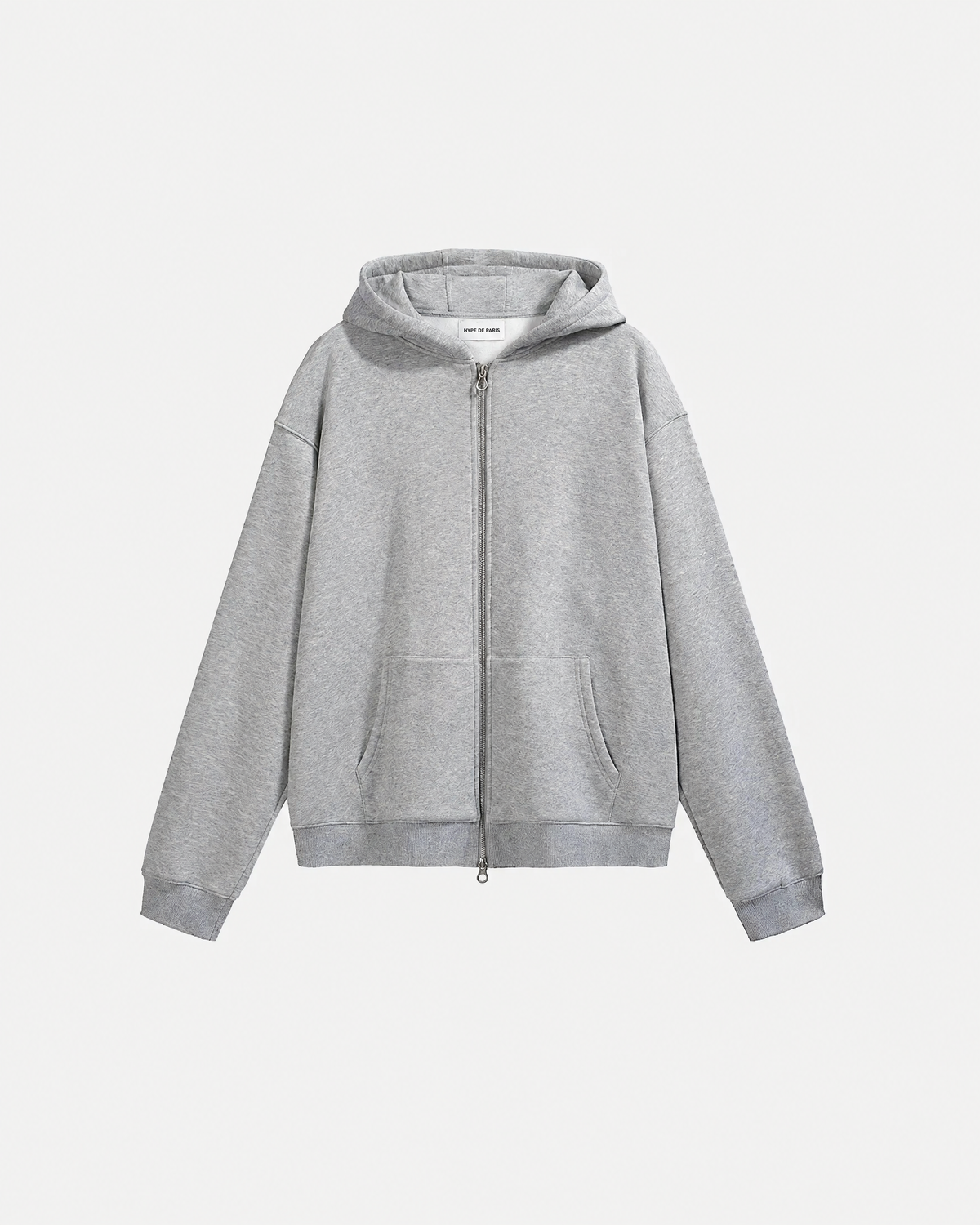 Hoodie zippé oversize en molleton gris clair — vue principale