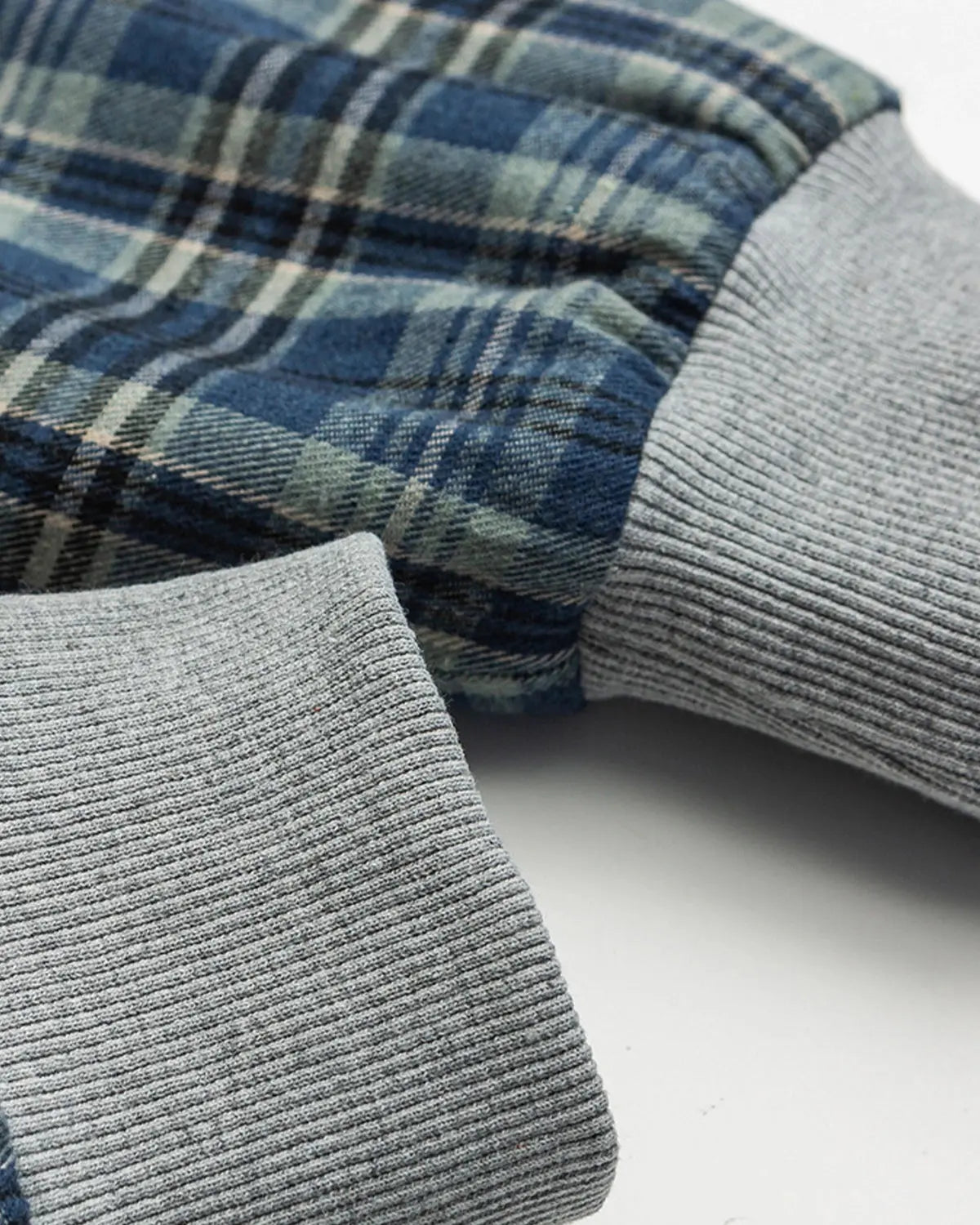 Hoodie zippé réversible gris et carreaux — vue complémentaire 11