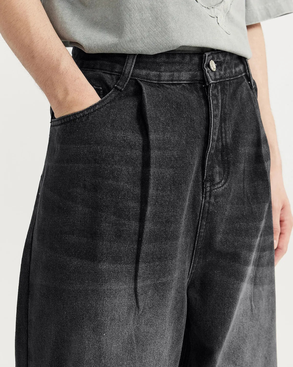 Jean wide leg gris anthracite — vue complémentaire 5