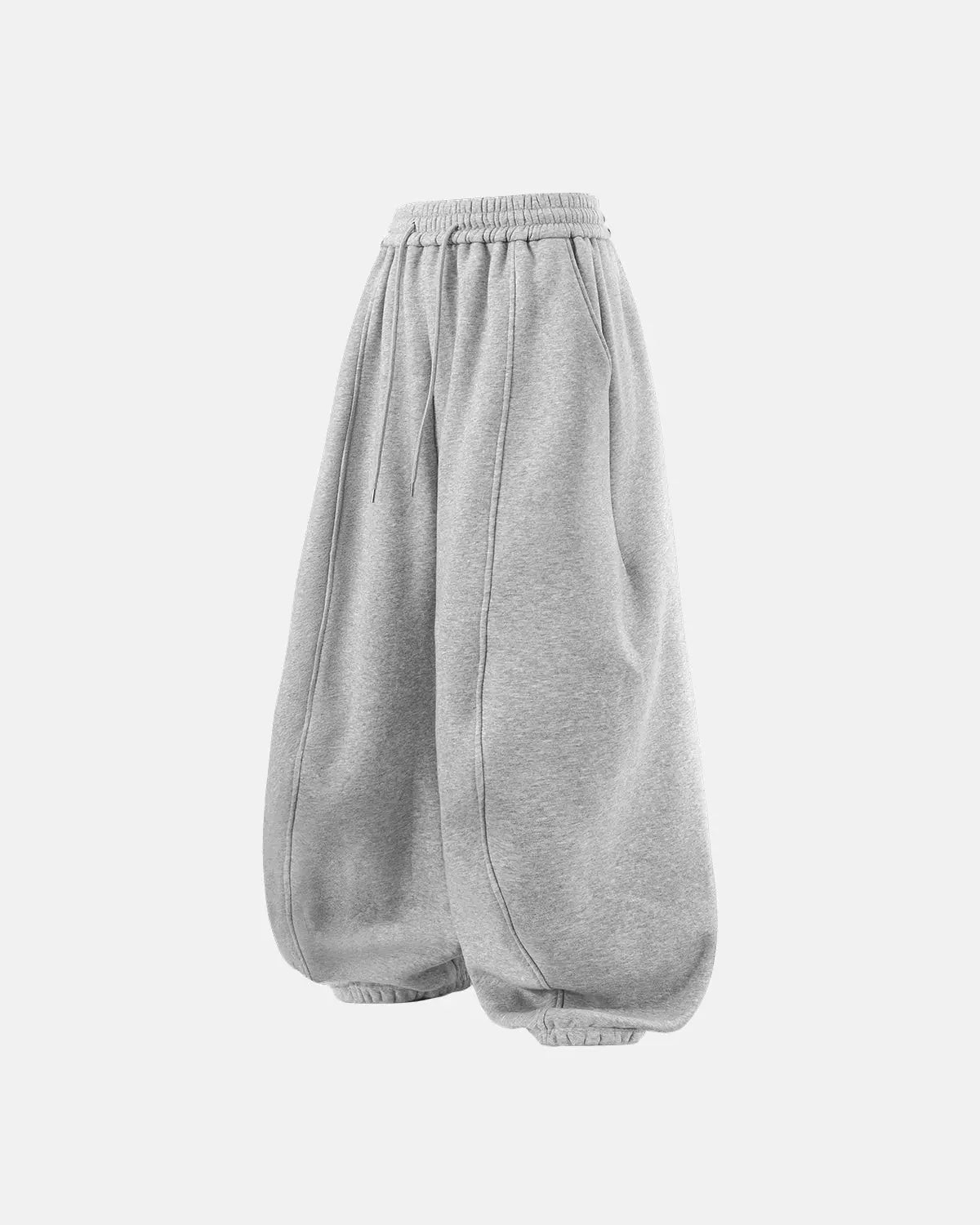 Pantalon jogging baggy gris à bas resserrés — vue principale