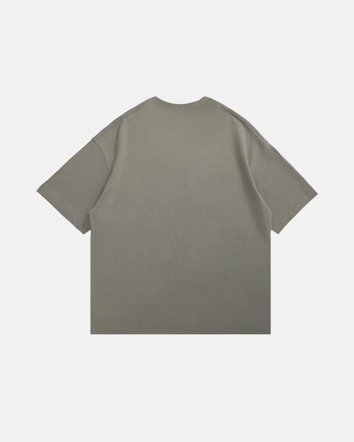 T-shirt oversize uni gris en coton épais — vue complémentaire